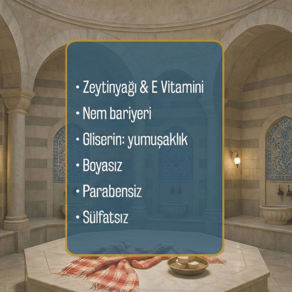 Olivos %100 Doğal Zeytinyağlı Hamam Kokulu Banyo ve Duş Jeli – Paraben ve Sülfat içermez, Nazik Temizlik ve Nem Desteği, 750 ml