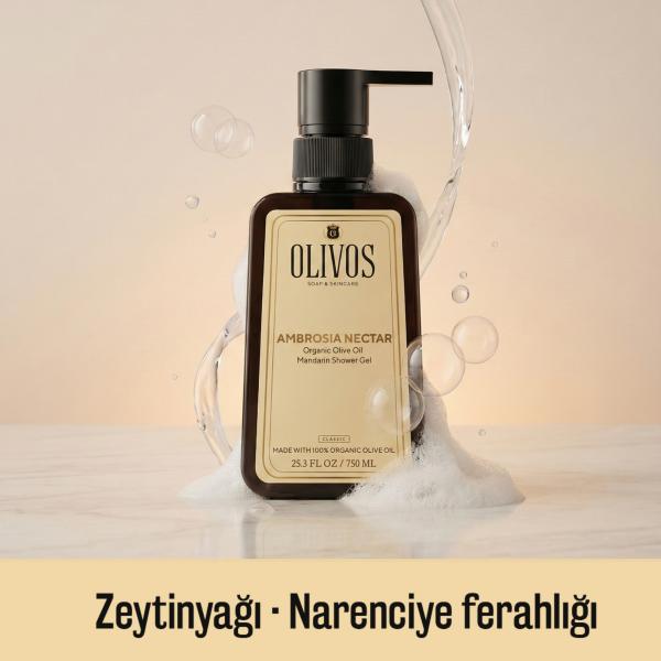 Doğal Zeytinyağlı Mandalina Kokulu Banyo Duş Jeli Zeytinyağı Mandalinalı Nemlendirici 4 ADET 750ML