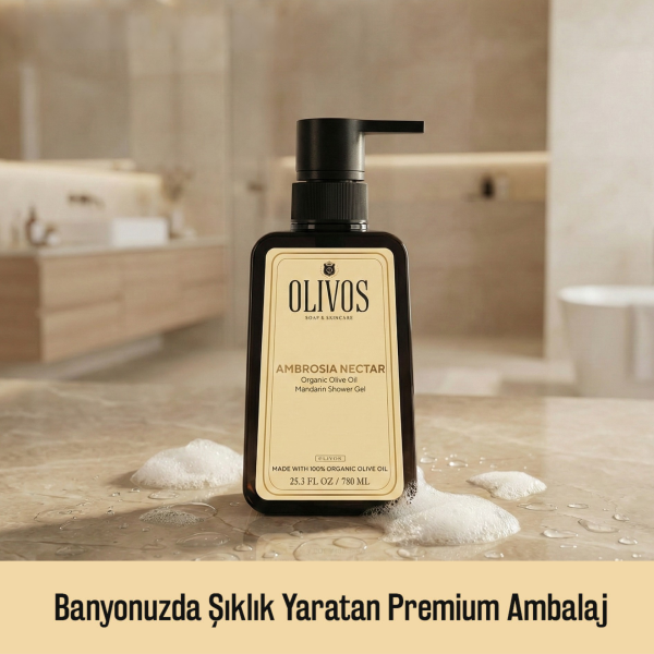 Doğal Zeytinyağlı Mandalina Kokulu Banyo Duş Jeli Zeytinyağı Mandalinalı Nemlendirici 3 ADET 750ML