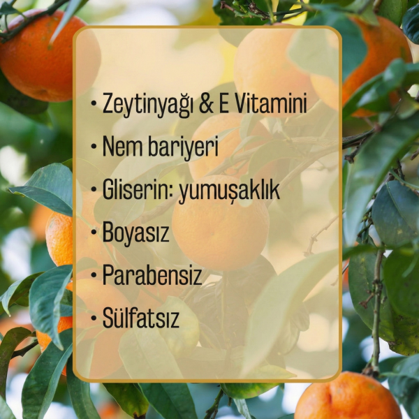 Doğal Zeytinyağlı Mandalina Kokulu Banyo Duş Jeli Zeytinyağı Mandalinalı Nemlendirici 2 ADET 750ML
