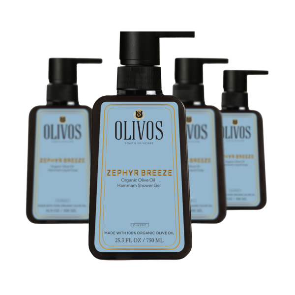 Doğal Zeytinyağlı Hamam Kokulu Banyo Ve Duş Jeli Zeytinyağı Cilt Besleyici Nemlendirici 4 ADET 750ML