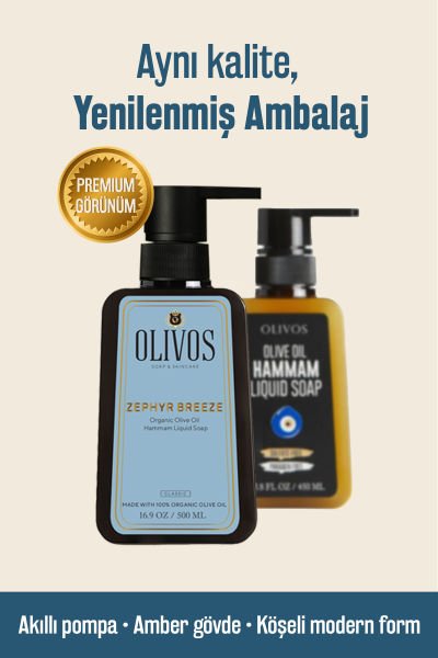 Doğal Zeytinyağlı Hamam Kokulu Sıvı Sabun Zeytinyağı El Sabunu Yoğun Nemlendirici 4 ADET 500 ML