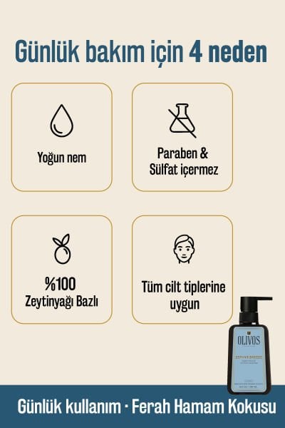 Doğal Zeytinyağlı Hamam Kokulu Sıvı Sabun Zeytinyağı El Sabunu Yoğun Nemlendirici 2 ADET 500 Ml
