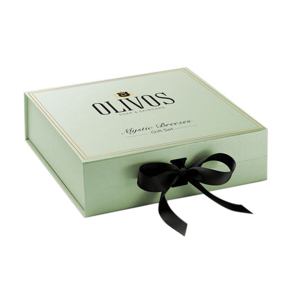 Olivos Mystic Breezes %100 Zeytinyağlı Hediye Sabun Seti (Şakayık & Eşek Sütü) | 3’lü El Yapımı Şık Kutu