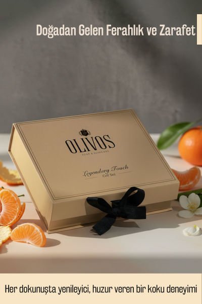 Olivos Legendary Touch Doğal Zeytinyağlı Sabun Seti (Mandalina & Keçi Sütü) | Şık Kutu, Özel Hediye Seçeneği