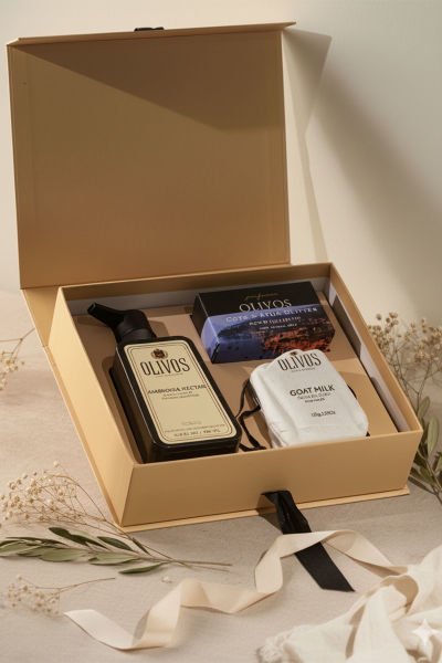 Olivos Legendary Touch Doğal Zeytinyağlı Sabun Seti (Mandalina & Keçi Sütü) | Şık Kutu, Özel Hediye Seçeneği