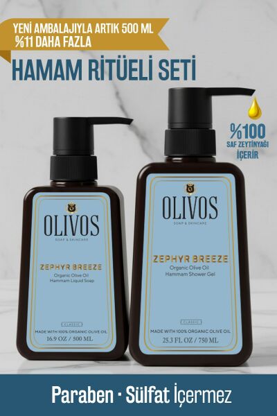 Hamam Kokulu Zeytinyağlı Duş Jeli & El Sabunu Seti – Doğal, Kalıcı