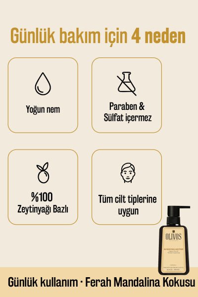 Olivos Zeytinyağlı Mandalina Kokulu Duş Jeli & Sıvı El Sabunu Seti 2’li 1250 ml