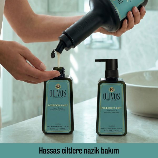 Poseidon’s Mist Zeytinyağlı Bergamot Kokulu Sıvı Sabun Refill 1500 ML (3x500 ML) Ekonomik Paket