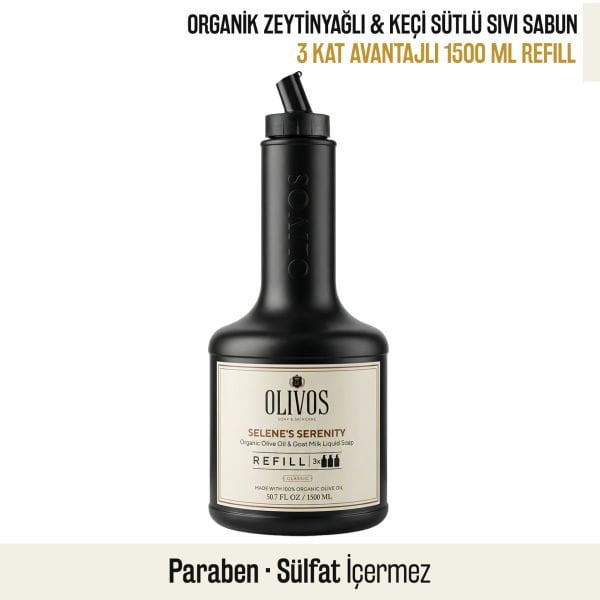 Selene’s Serenity Zeytinyağlı Keçi Sütlü Sıvı Sabun Refill 1500 ML (3x500 ML) Ekonomik Paket